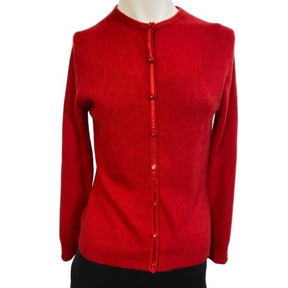 Parisian Signature 100% Cashmere Button Cardigan Womens Sweater Size PS - Picture 3 of 12